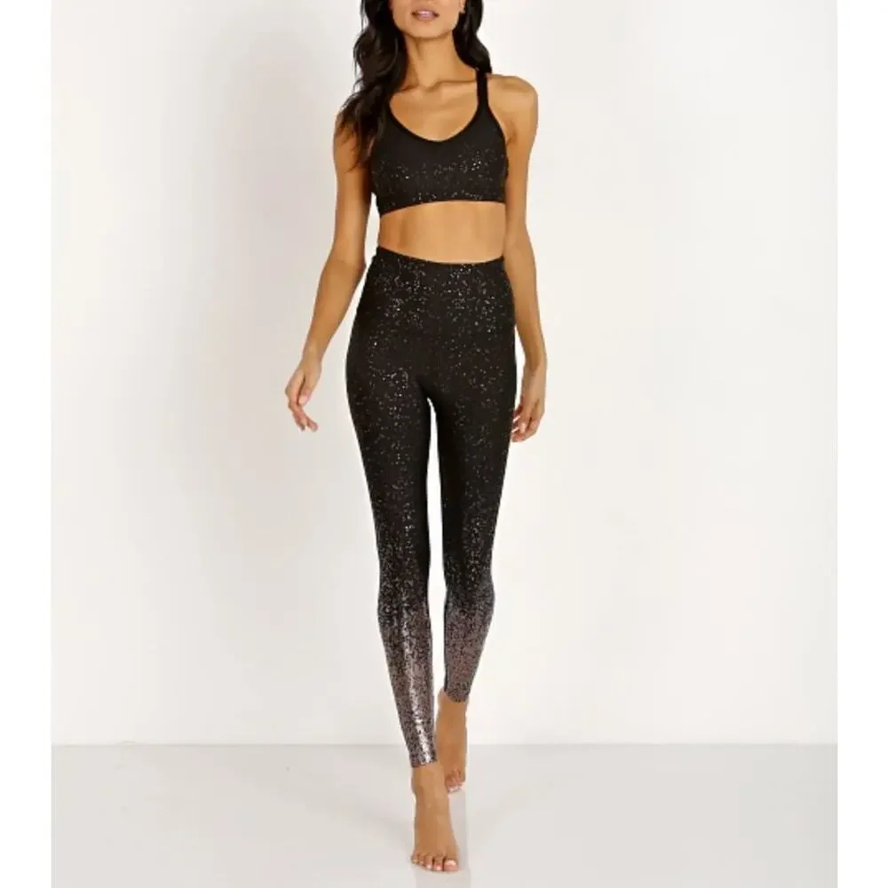 Beyond Yoga Alloy Ombre High Waisted Legging Small Iridescent Sparkle Celeb JLo